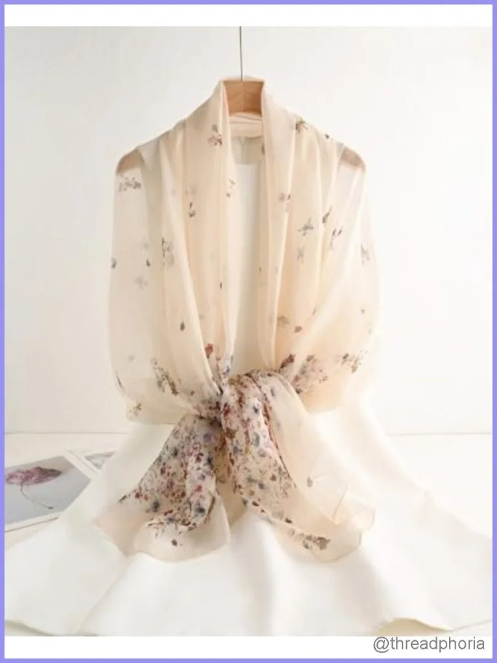 100% Mulberry Silk Chiffon Scarf Shawl Wrap Lightweight Large 69x43